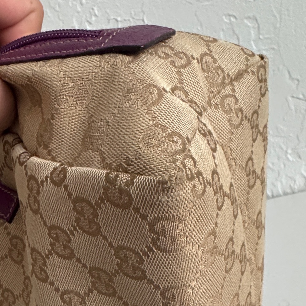 Gucci Beige and Brown handbag with Purple Accents - Picture 6 of 15